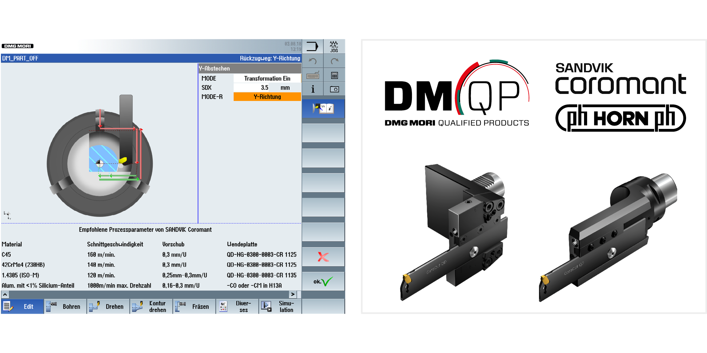 Y Axis Parting Machining Cycles For Turning And Turn Mill By Dmg Mori